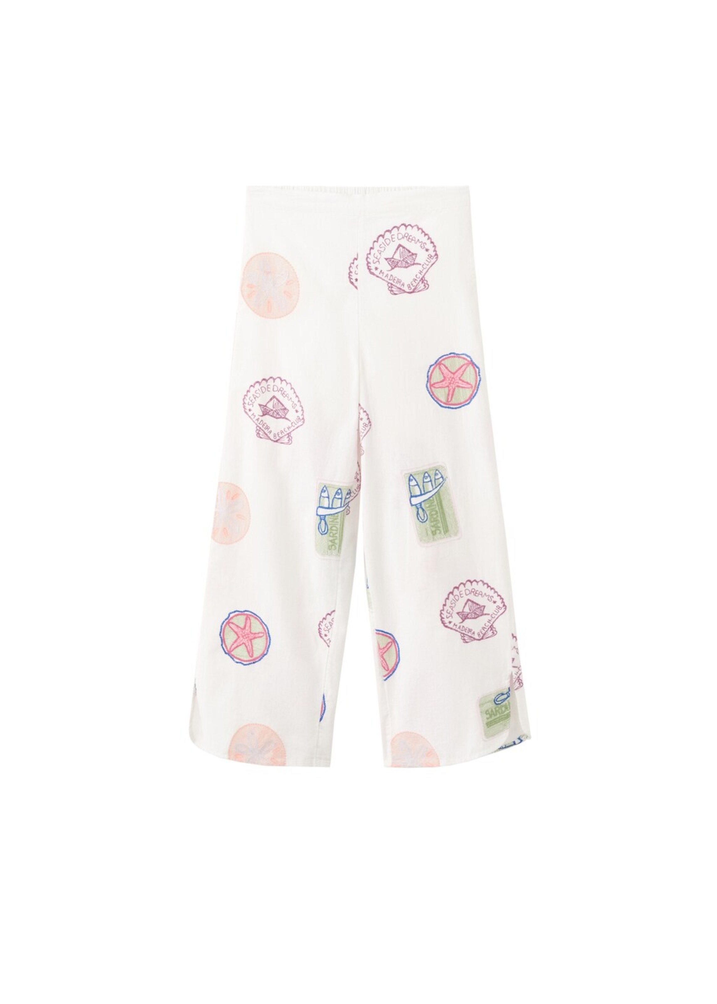 MANGO KIDS Loose fit Pants 'Sardiset' in White: front