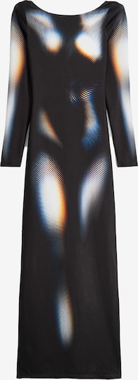 Bershka Robe de soirée en bleu / orange / noir / blanc, Vue avec produit