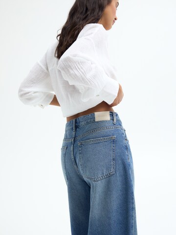 Pull&Bear Wide Leg Jeans in Blau