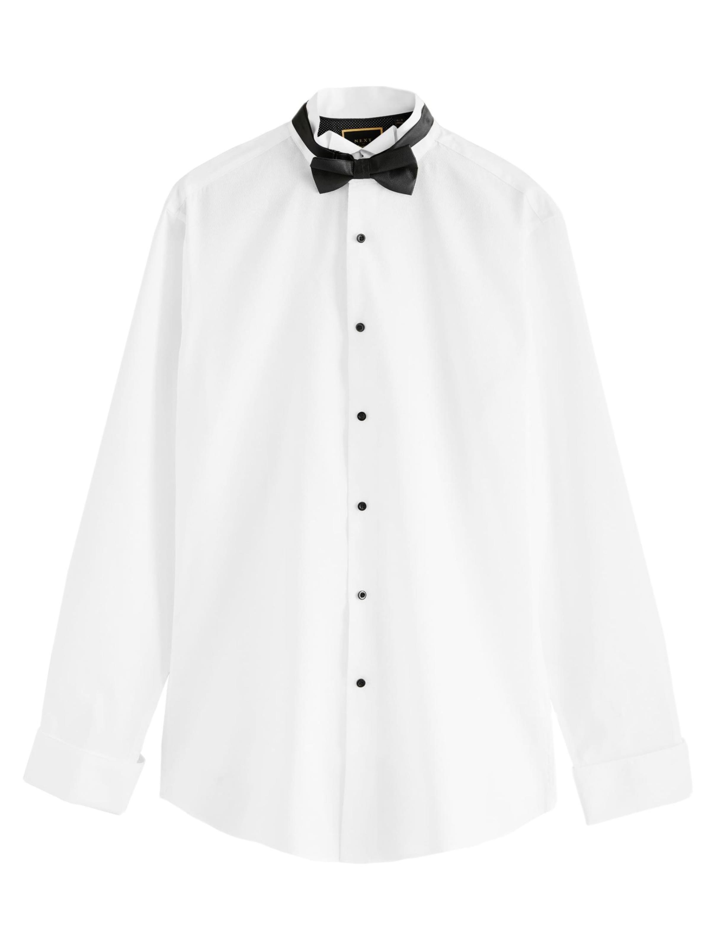 Next Slim fit Button Up Shirt in White: front