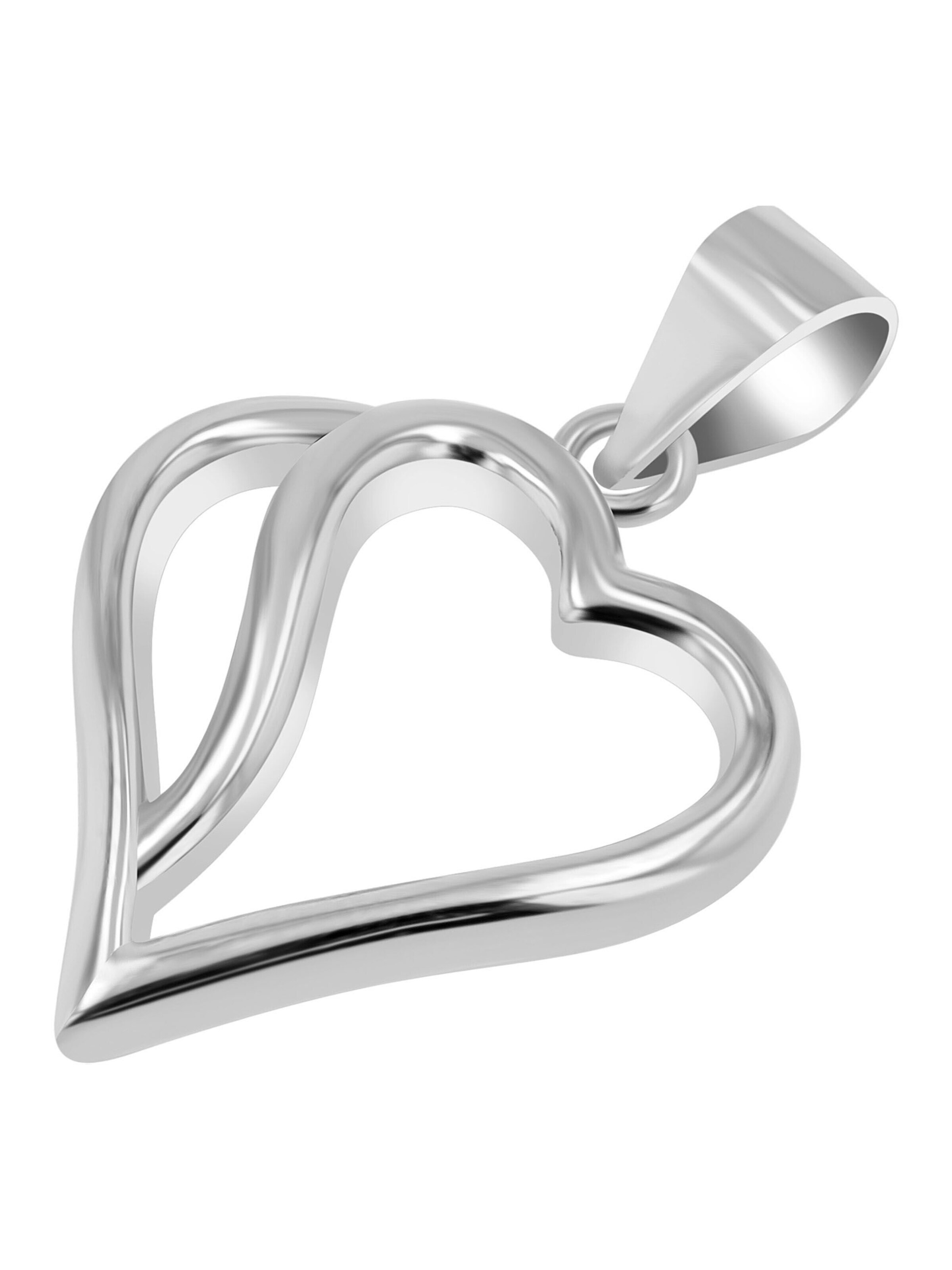 Akzent Pendant '"Jil" aus 925 Sterlingsilber, rhodiniert, langlebig' in Silver: front