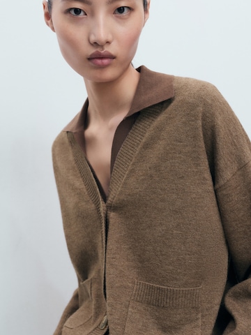 MANGO Strickjacke 'NEKKO' in Braun