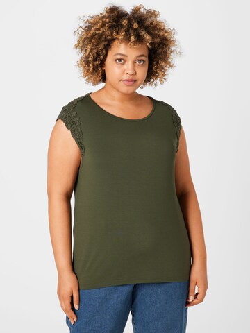 ABOUT YOU Curvy T-shirt 'Zola' i grön: framsida