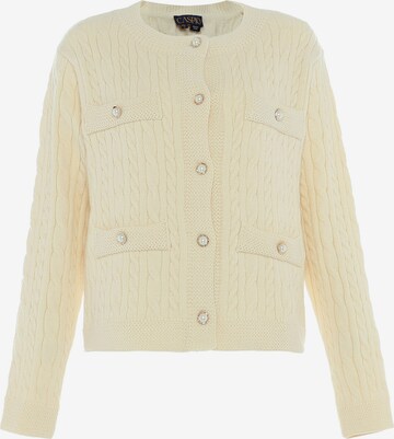 caspio Knit Cardigan in White: front