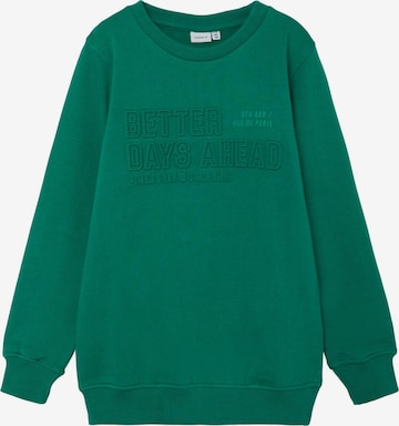 NAME IT - Sweatshirt 'SAJESPER' em verde: frente