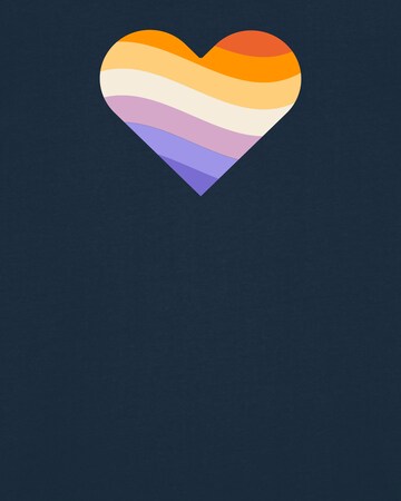 Watapparel Shirt 'Rainbow Heart' in Blauw