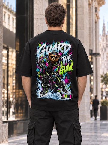 LUNØIR Studio Shirt 'BOSS Hockey Glow Guardian'‌‌‌‌‌‌‌‌ in Schwarz