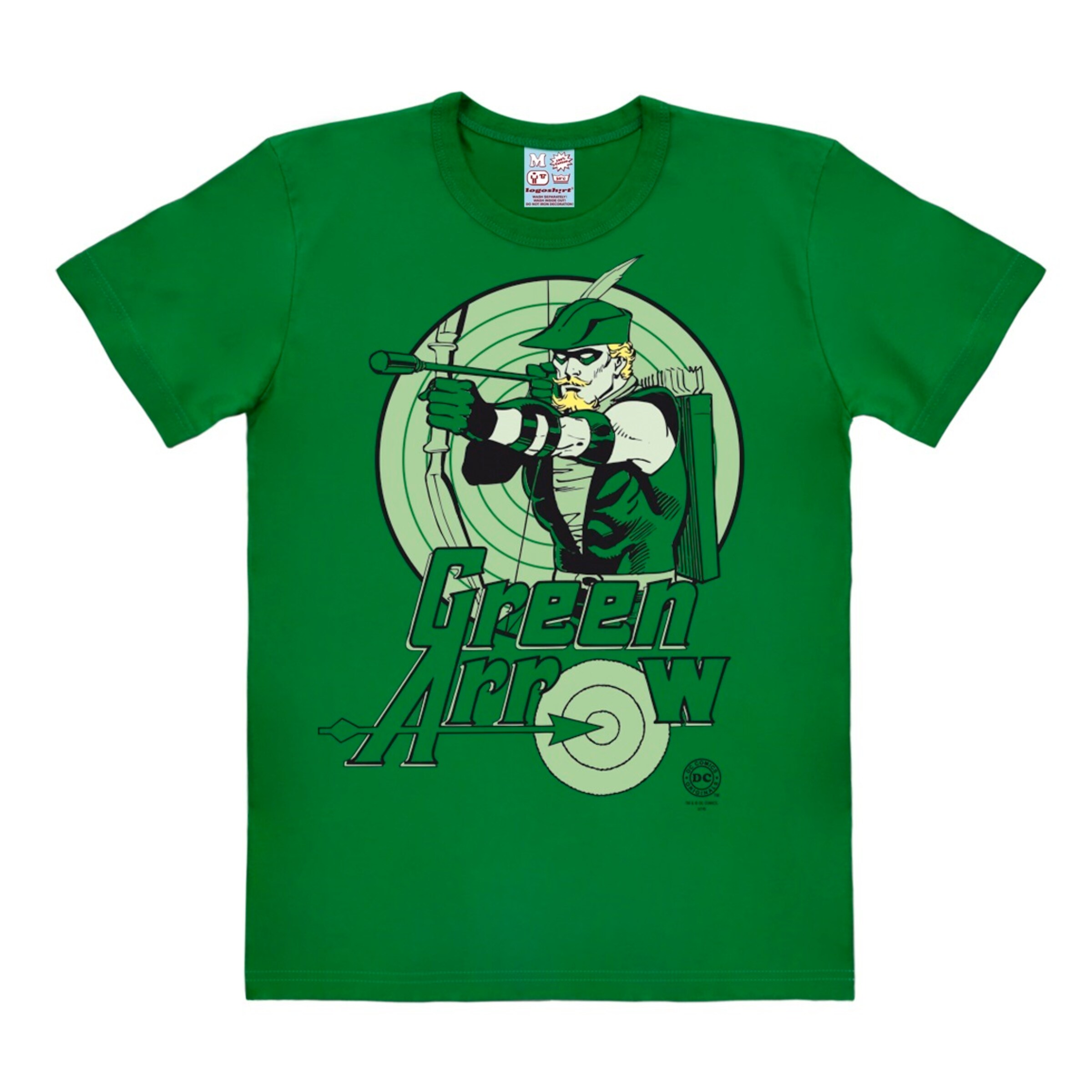 LOGOSHIRT Shirt 'Green Arrow' in Green / Black / White, Item view