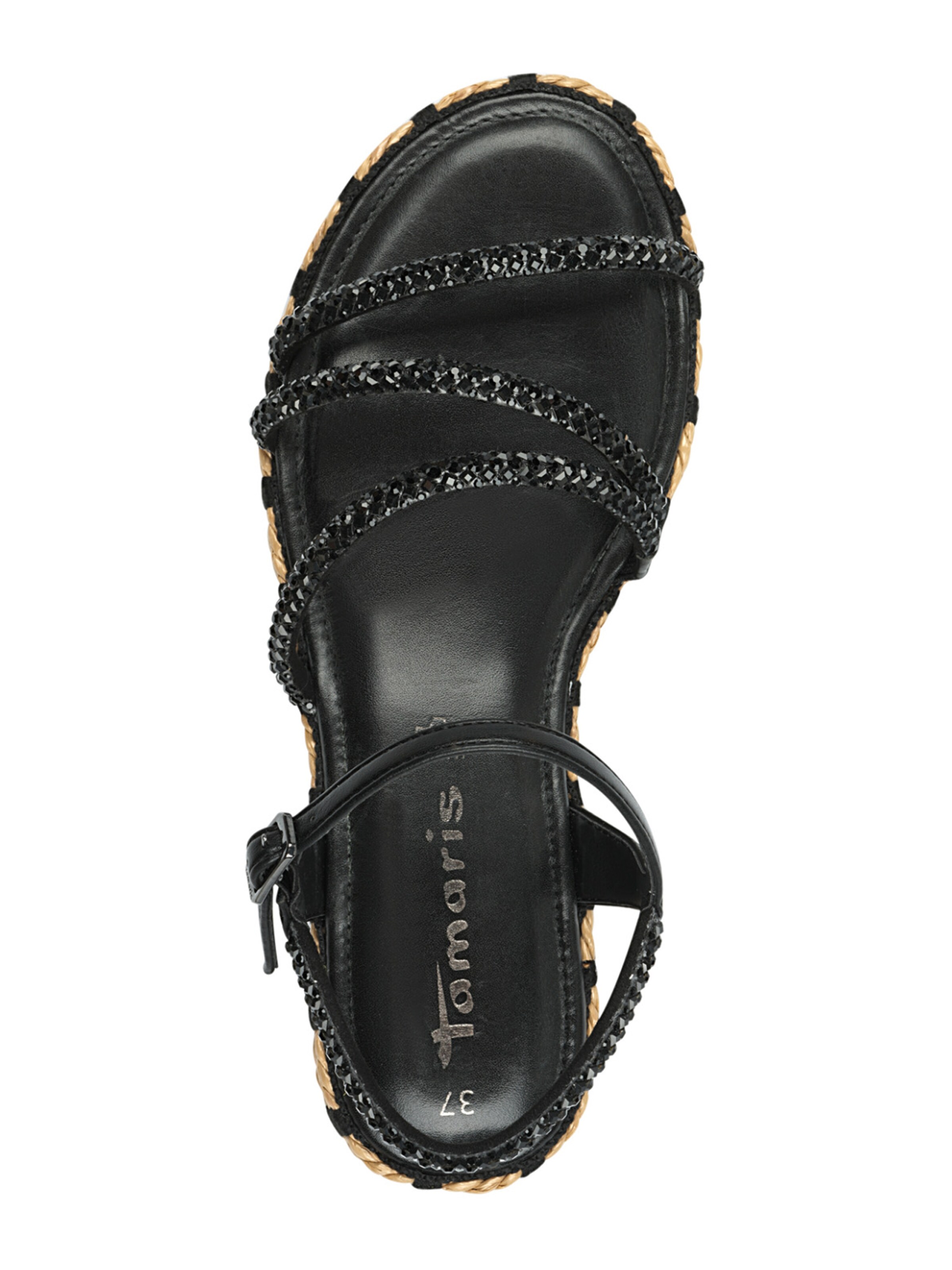 Tamaris Páskové sandály – černá