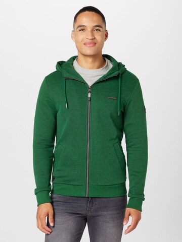 Ragwear Zip-Up Hoodie 'NATE' in Green: front