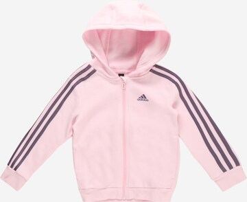 ADIDAS SPORTSWEAR Αθλητική ζακέτα φούτερ 'Essentials 3-Stripes Zip ' σε ροζ: μπροστά