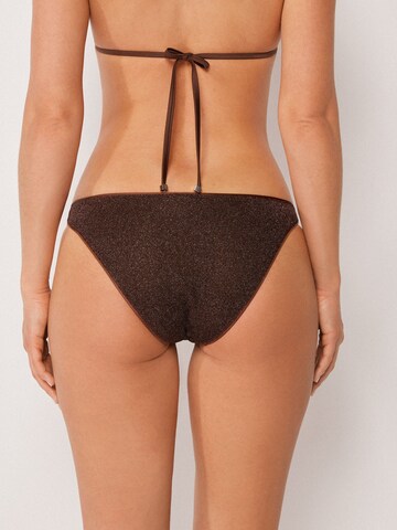 CALZEDONIA Bikini Bottoms 'Metallic Glow' in Brown