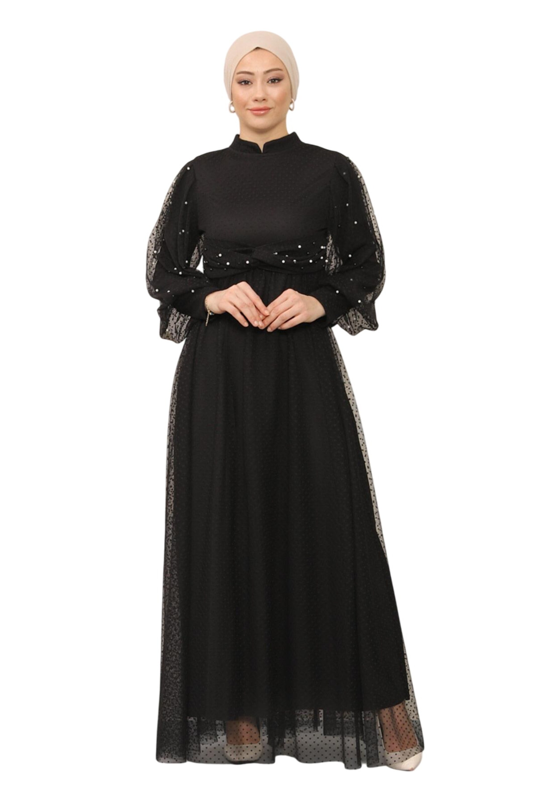 MODAMIHRAM Jurk in Zwart: voorkant