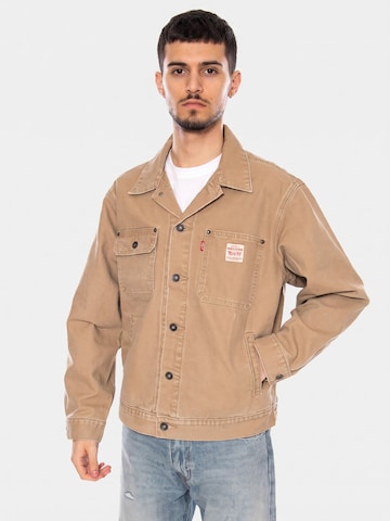 LEVI'S ® Between-season jacket 'SUNRISE TRUCKER TIGER'S EYES' in Brown: front