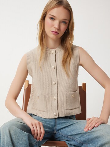 Happiness İstanbul Strickweste in Beige