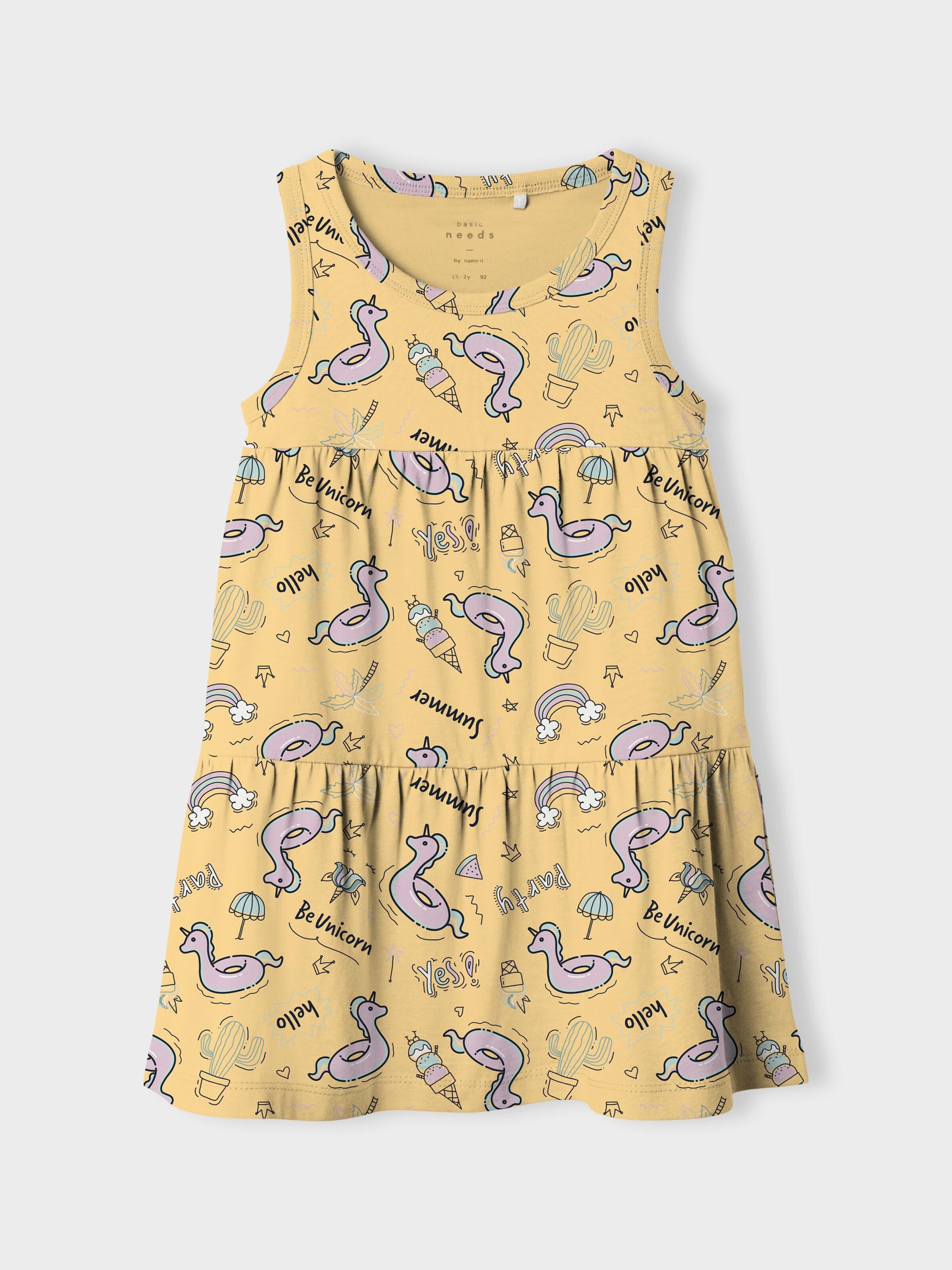Kinder Kids (Gr. 92-140) NAME IT Kleid 'VIGGA' in Gelb - WT13189 Kinder Kids (Gr. 92-140) NAME IT Kleid 'VIGGA' in Gelb - WT13189