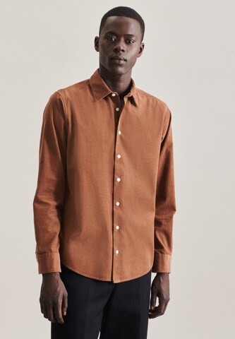SEIDENSTICKER Regular fit Overhemd in Bruin: voorkant