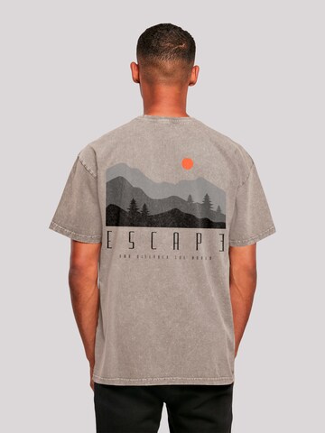 T-Shirt 'Escape Discover the World Forest Landscape' F4NT4STIC en gris