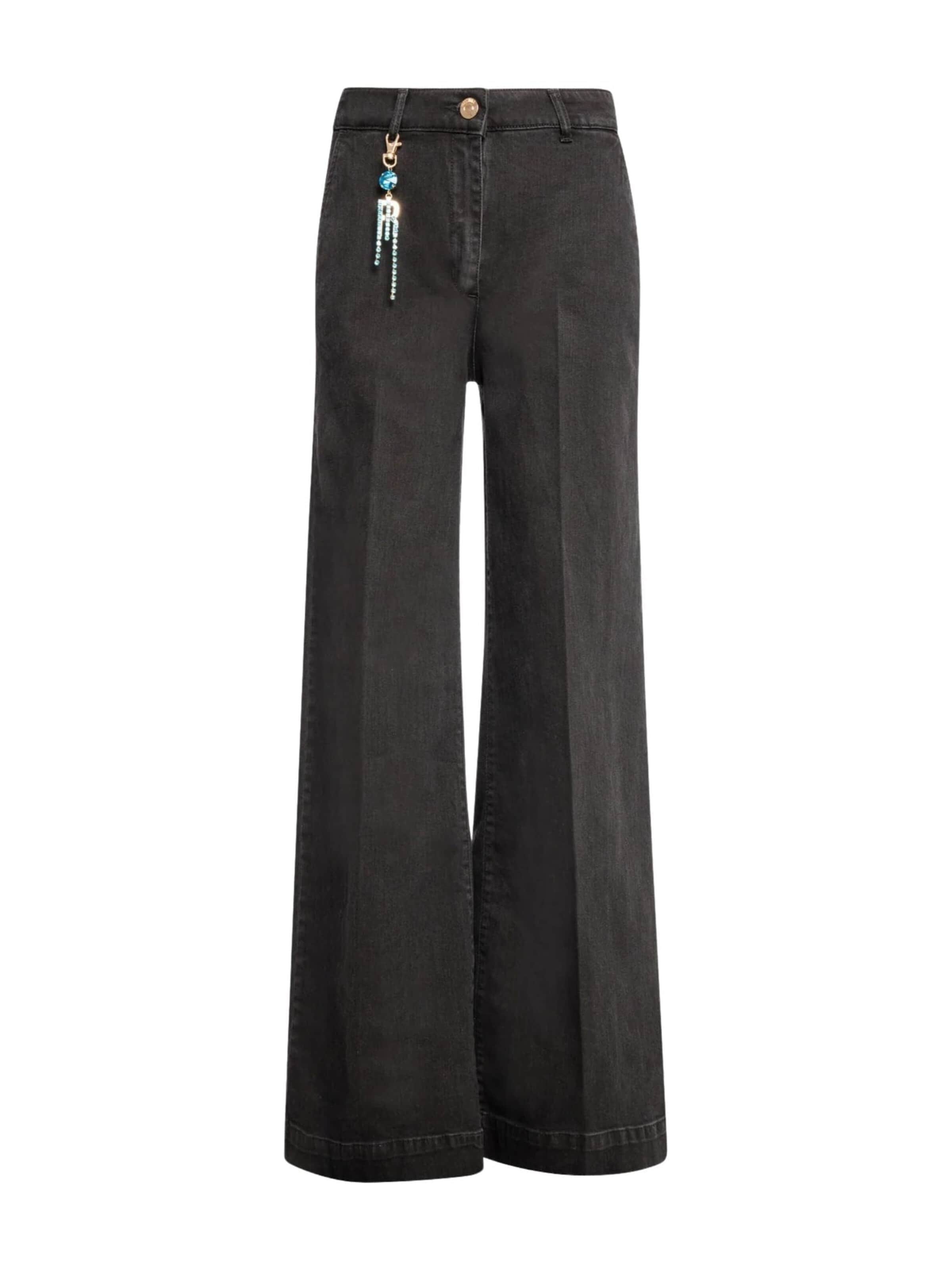 Fracomina Jeans 'Wide-leg Palazzo Jeans in Black Denim' i svart: framsida