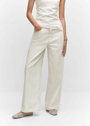 MANGO Wide Leg Jeans 'gabby' i hvid: forside