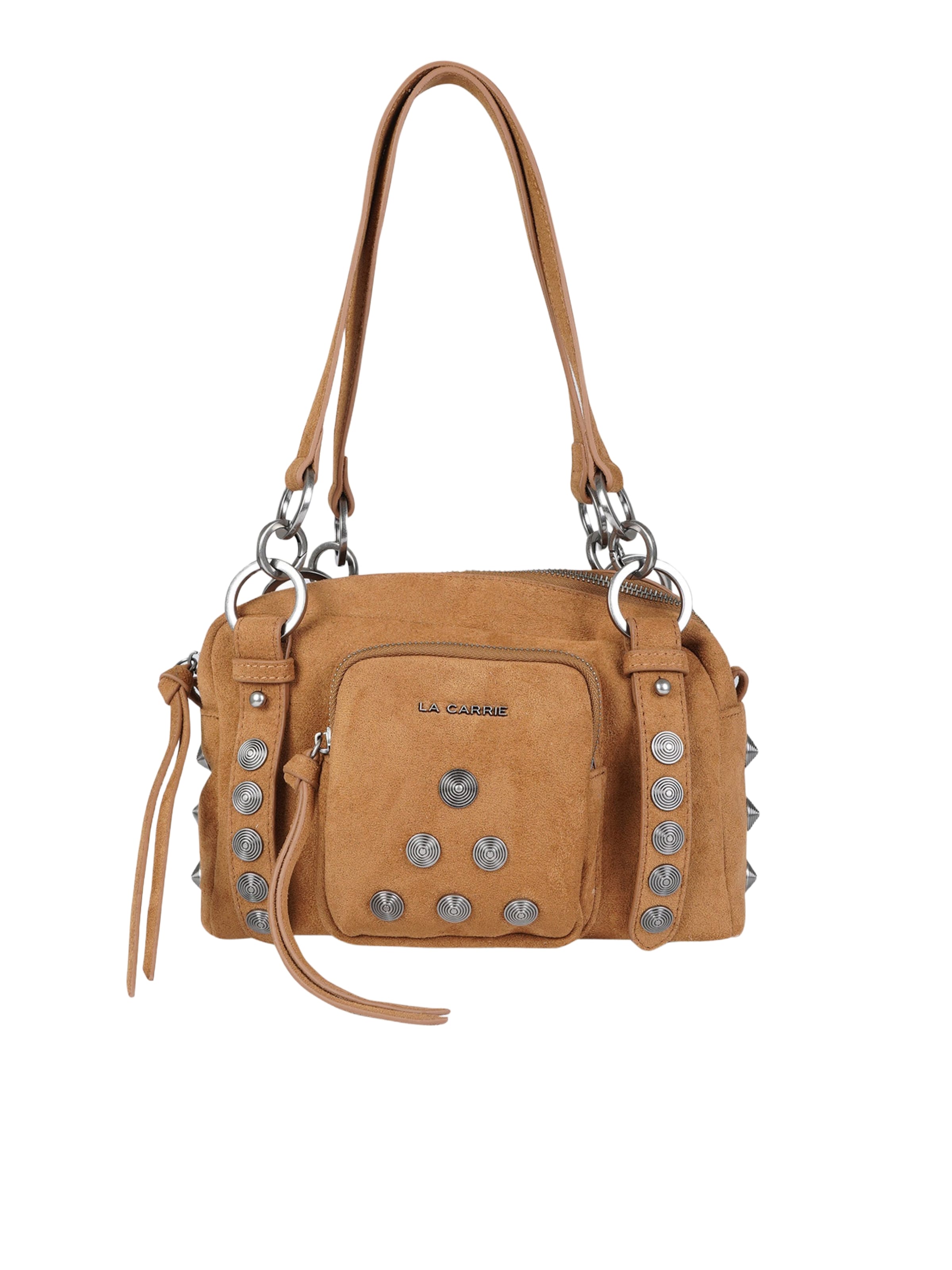 Borsa a tracolla di La Carrie in beige: frontale