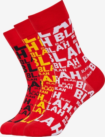 Mxthersocker Socks 'UNHINGED - BLAH-BLAH' in Red: front