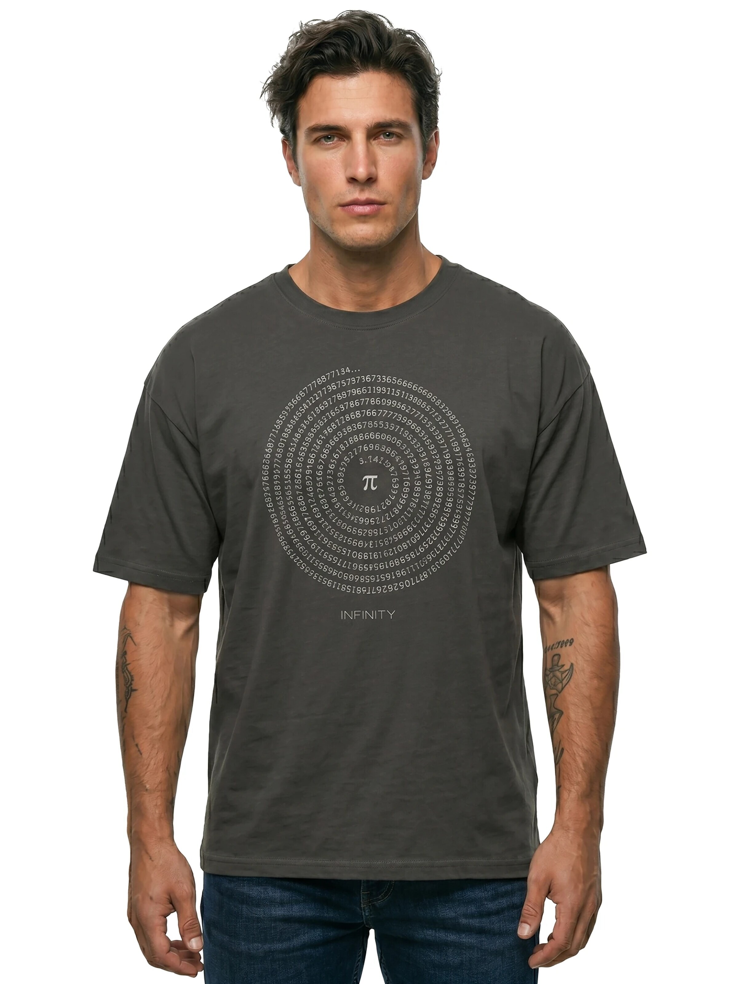 MAKAYA Shirt 'Pi Infinety' in Grey