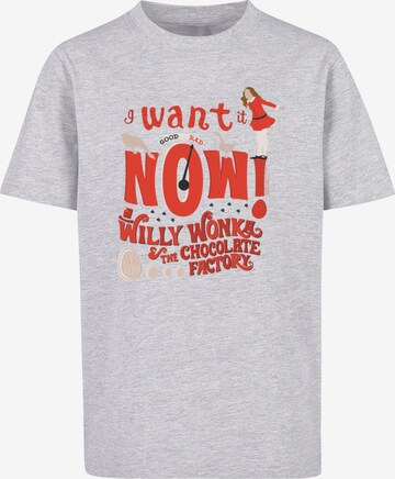 ABSOLUTE CULT Shirt 'Willy Wonka - Verruca Salt I Want It Now' in Grey: front