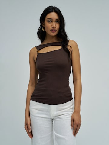 Salsa Jeans Top in Bruin: voorkant
