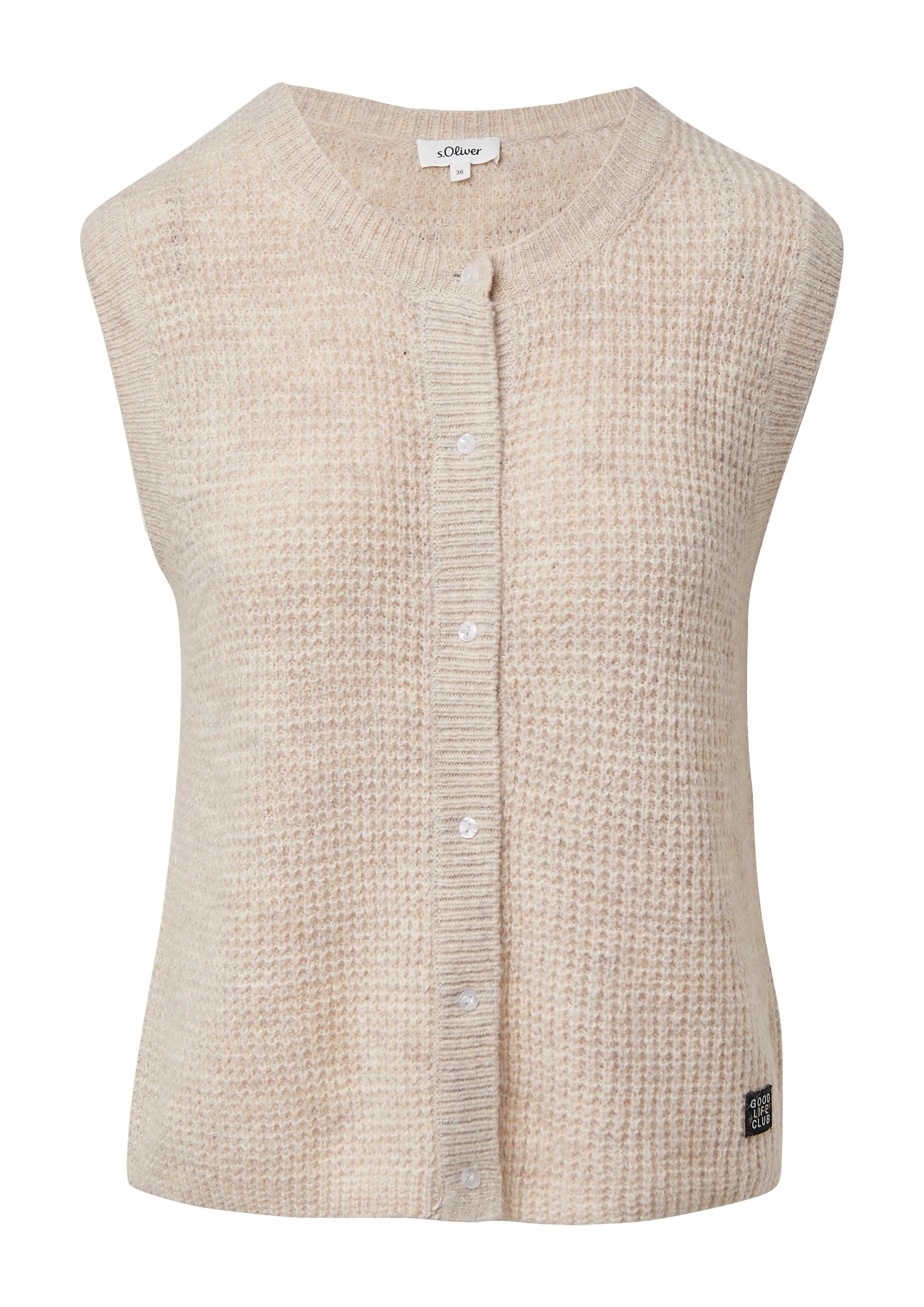Gilet in maglia di s.Oliver in beige: frontale