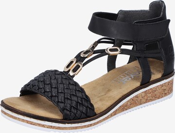 Rieker Sandals in Black: front