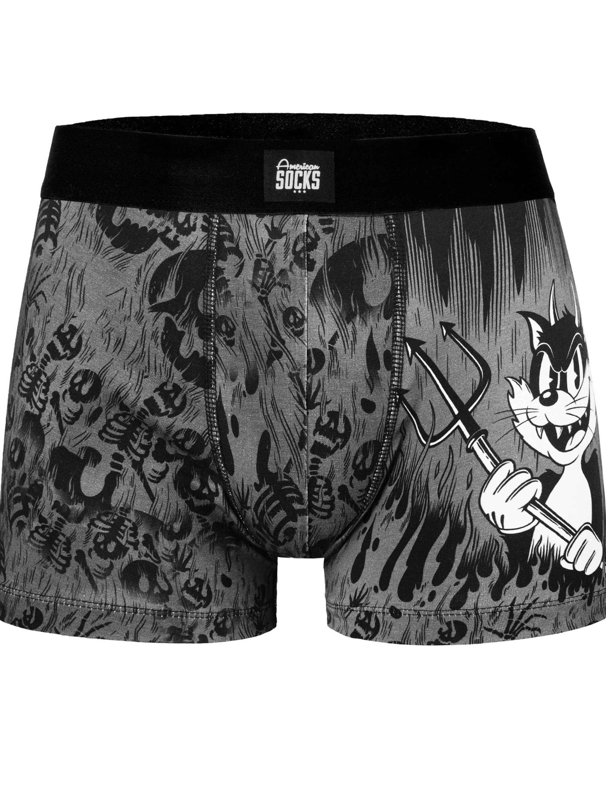 Boxer 'Evil Cat' di American Socks in grigio: frontale