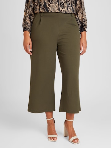 Z-One Boot cut Pleat-Front Pants 'Ar44iane' in Green: front