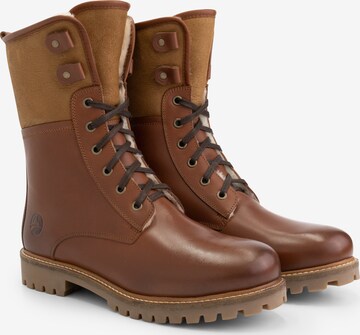 Travelin Lace-Up Boots 'Holm' in Brown