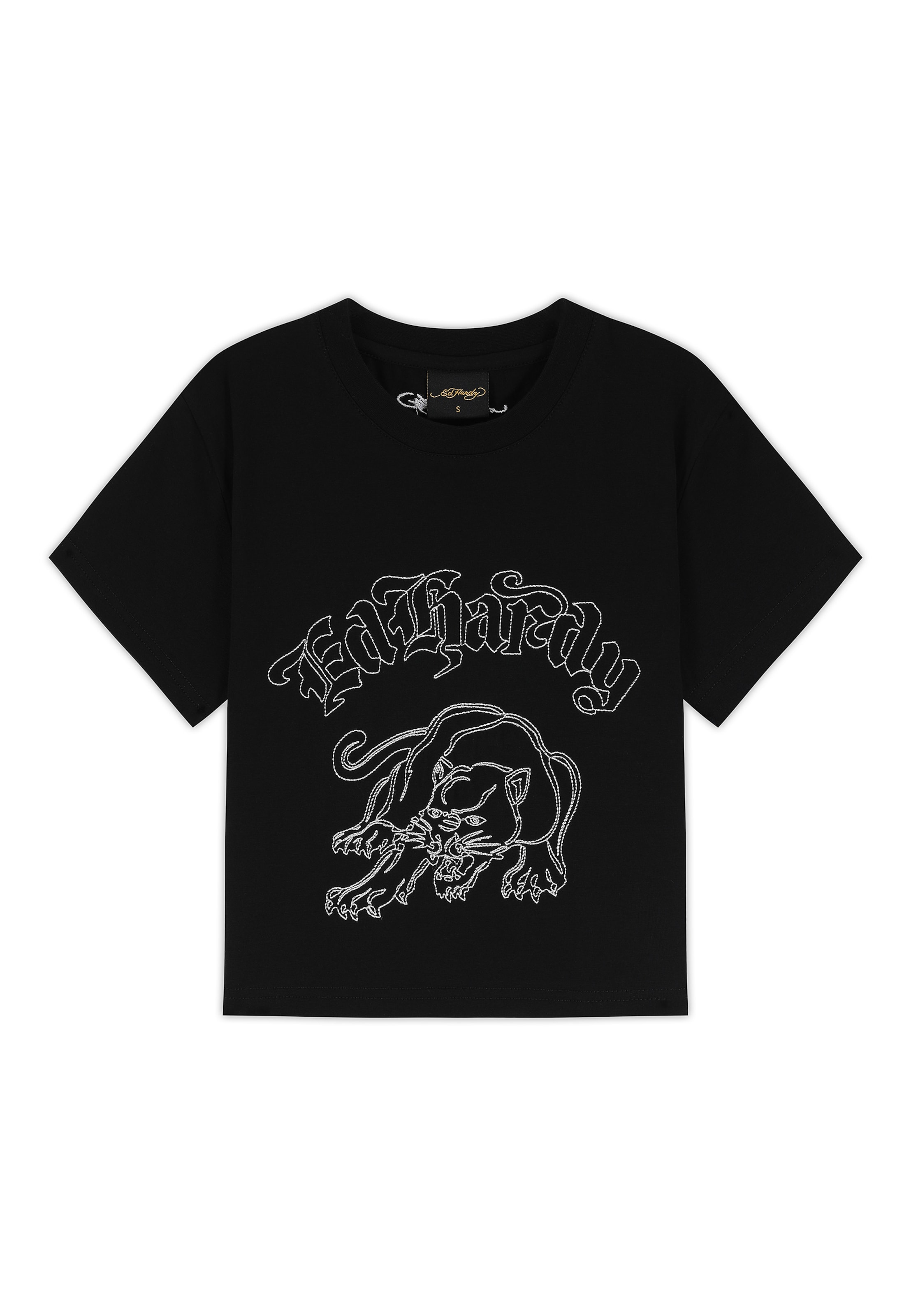 Ed Hardy Футболка 'Panther' в Черный: спереди