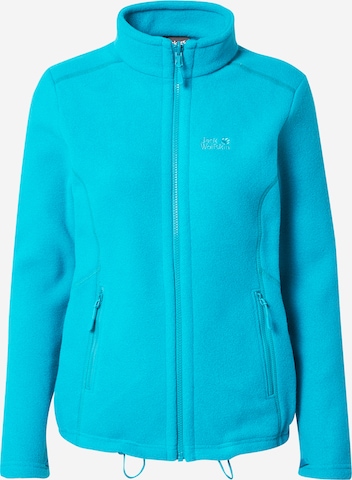 JACK WOLFSKIN Athletic fleece jacket 'Moonrise' in Blue: front