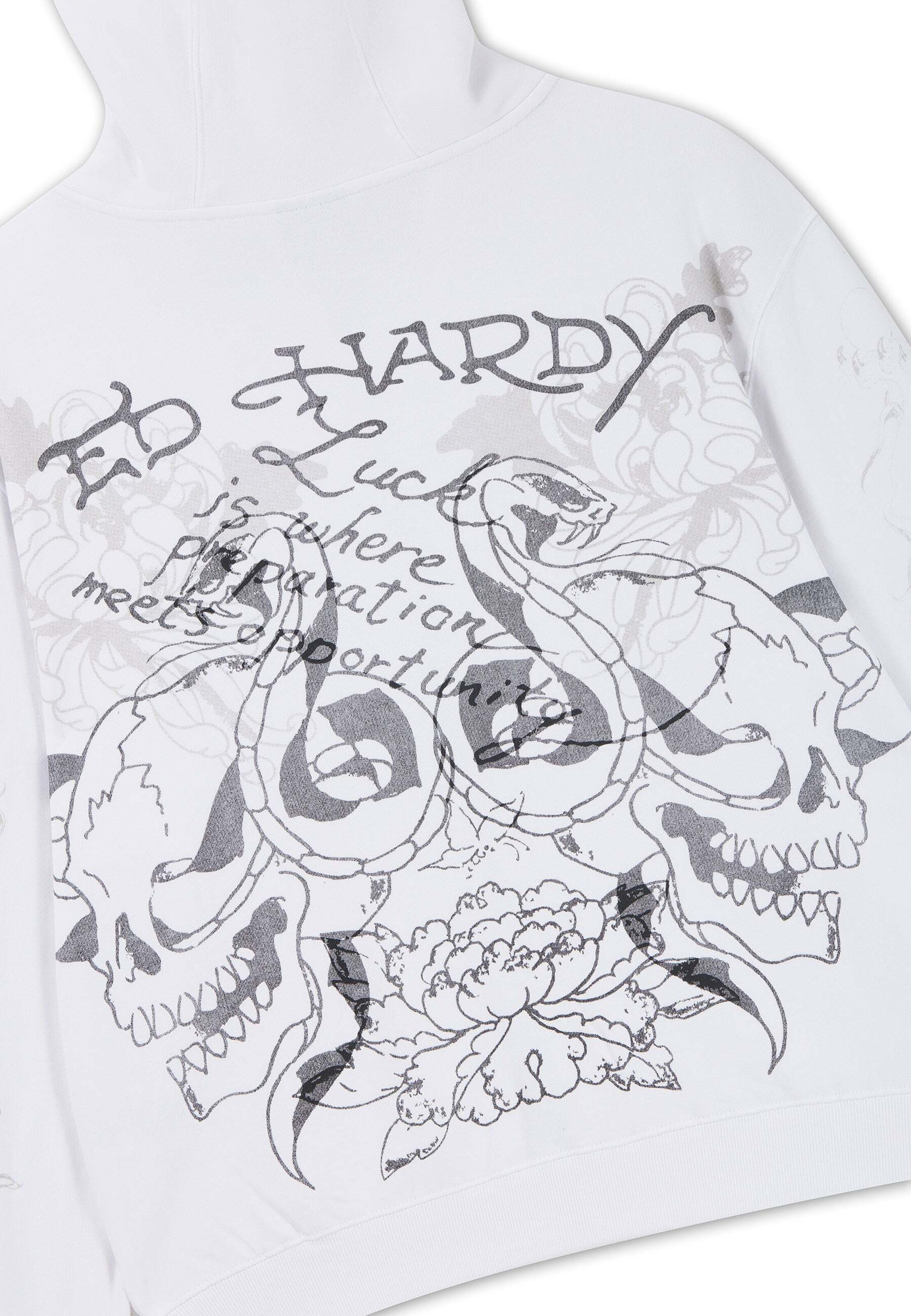 Ed Hardy Ζακέτα φούτερ σε λευκό
