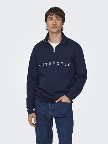 Only & Sons Sweatshirt in Blauw: voorkant