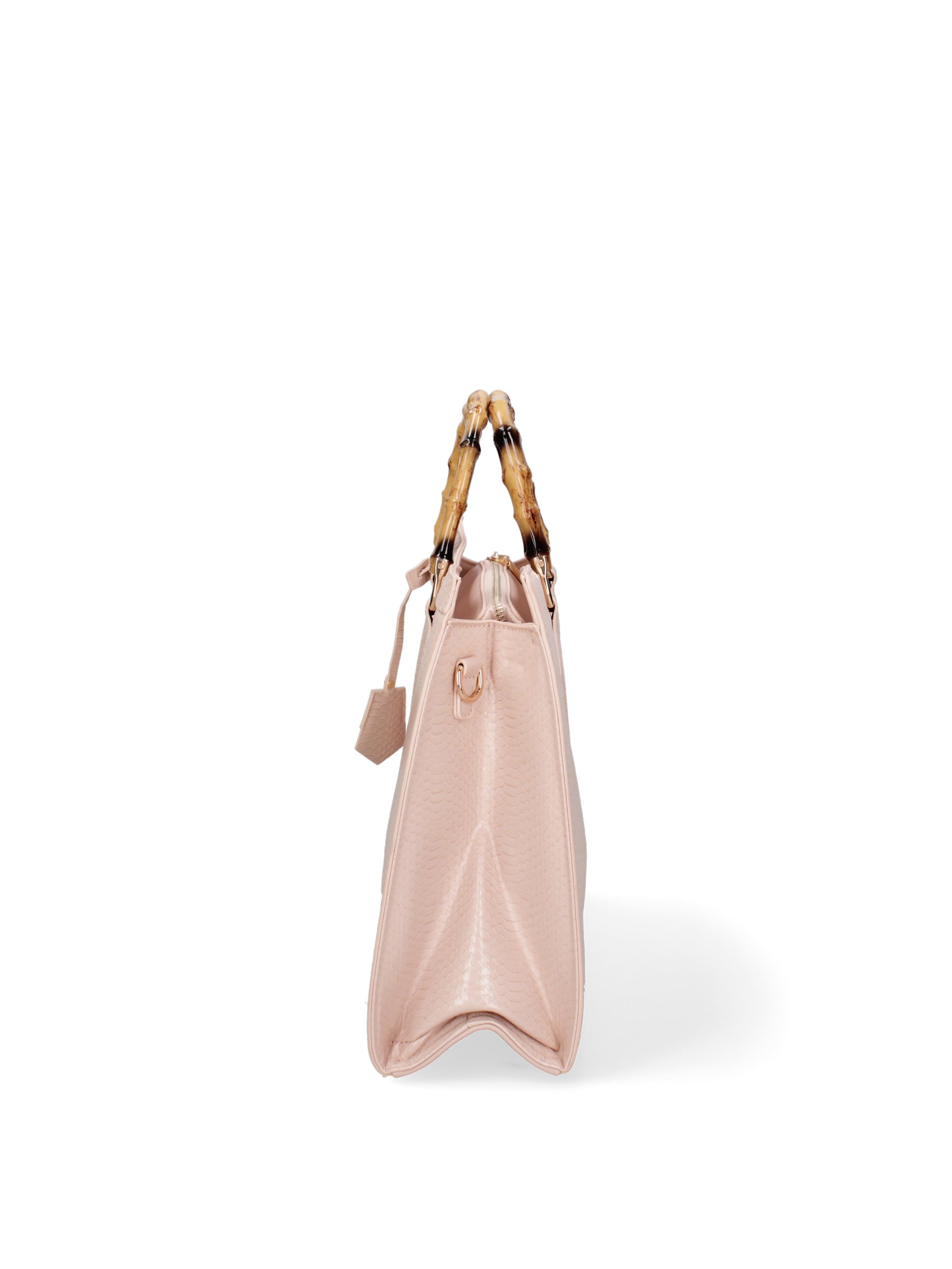 Borsa a spalla 'Borsa a Spalla Donna Ecopelle Vegana con Manico Bambù' di Diana&Co. in rosa