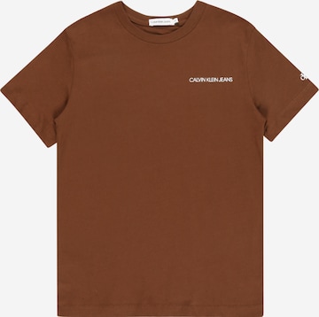 T-Shirt Calvin Klein Jeans en marron : devant