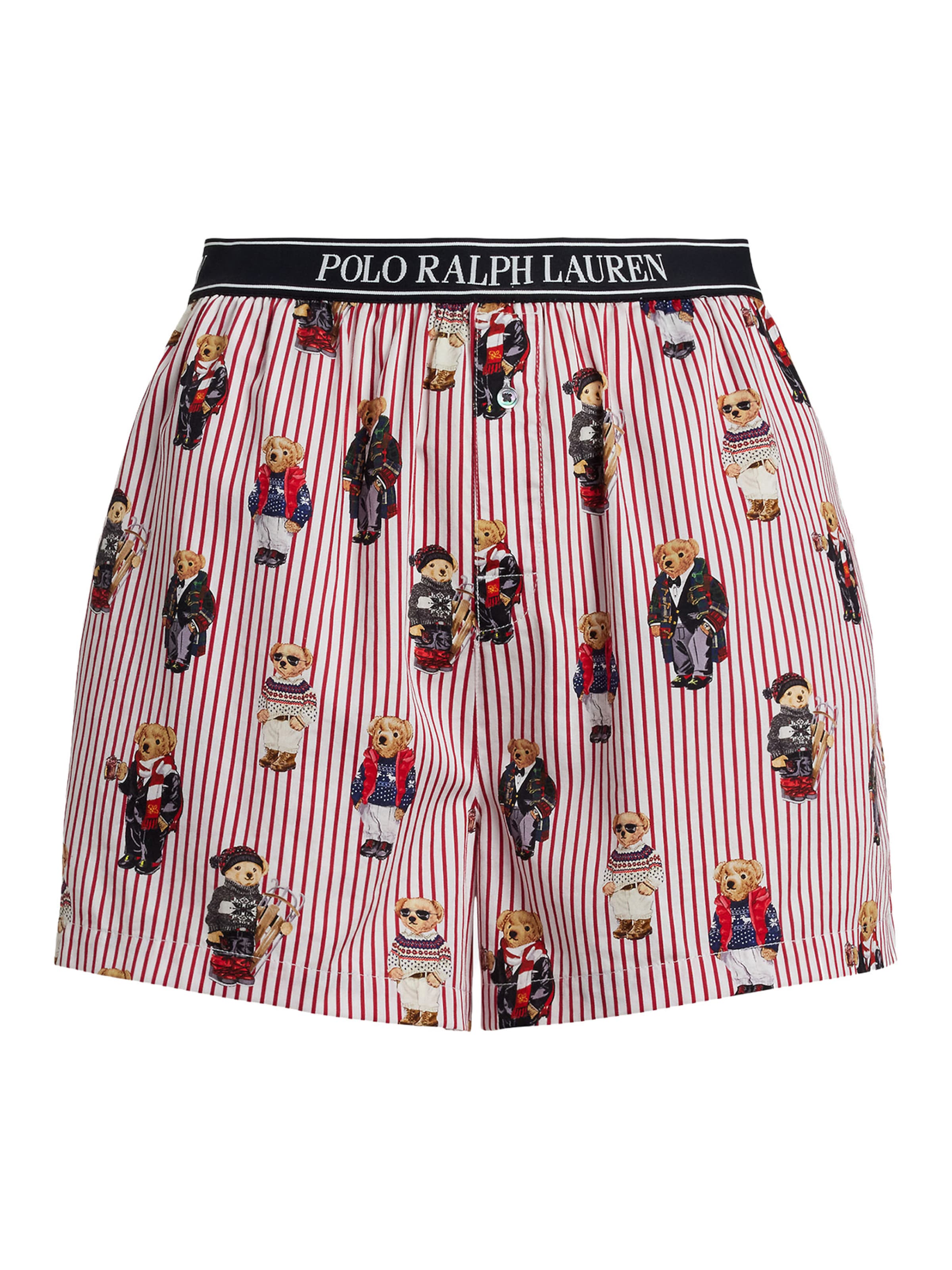 Polo Ralph Lauren Pyjamabroek ' Iconic Bear ' in Rood: voorkant