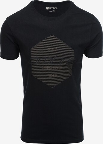 Ombre Shirt 'S1753' in Zwart: voorkant