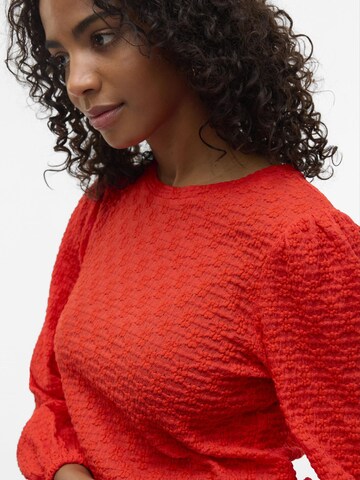 VERO MODA Bluse 'Flower' in Rot