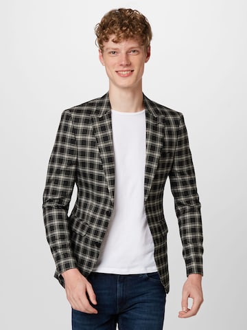 Coupe slim Veste de costume BURTON MENSWEAR LONDON en noir : devant