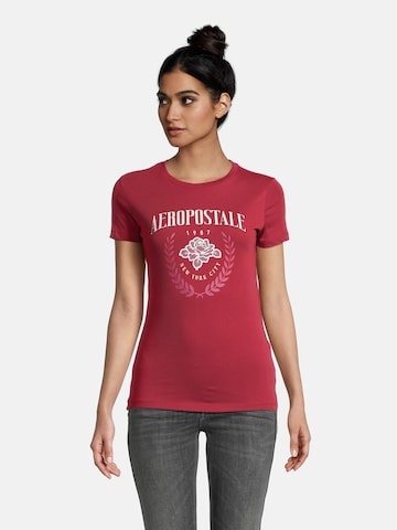 T-shirt AÉROPOSTALE en rouge : devant