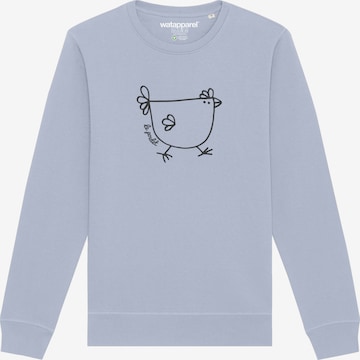 Sweat-shirt ' Le poulet - das Huhn ' Watapparel en bleu : devant