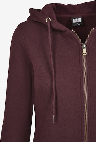 Urban Classics Zip-Up Hoodie in Red