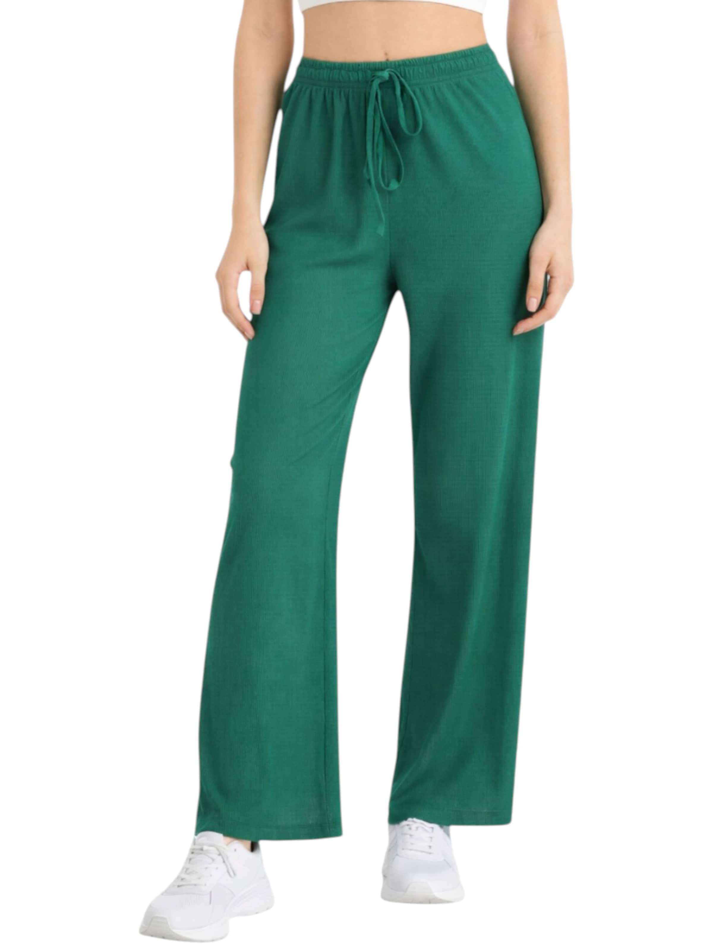 Wide Leg Pantalon 'FLORYN – Palazzohose Crinkle' fashionshowcase en vert