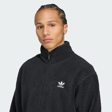 ADIDAS ORIGINALS Fleecejacke 'Trefoil Essentials' in Schwarz