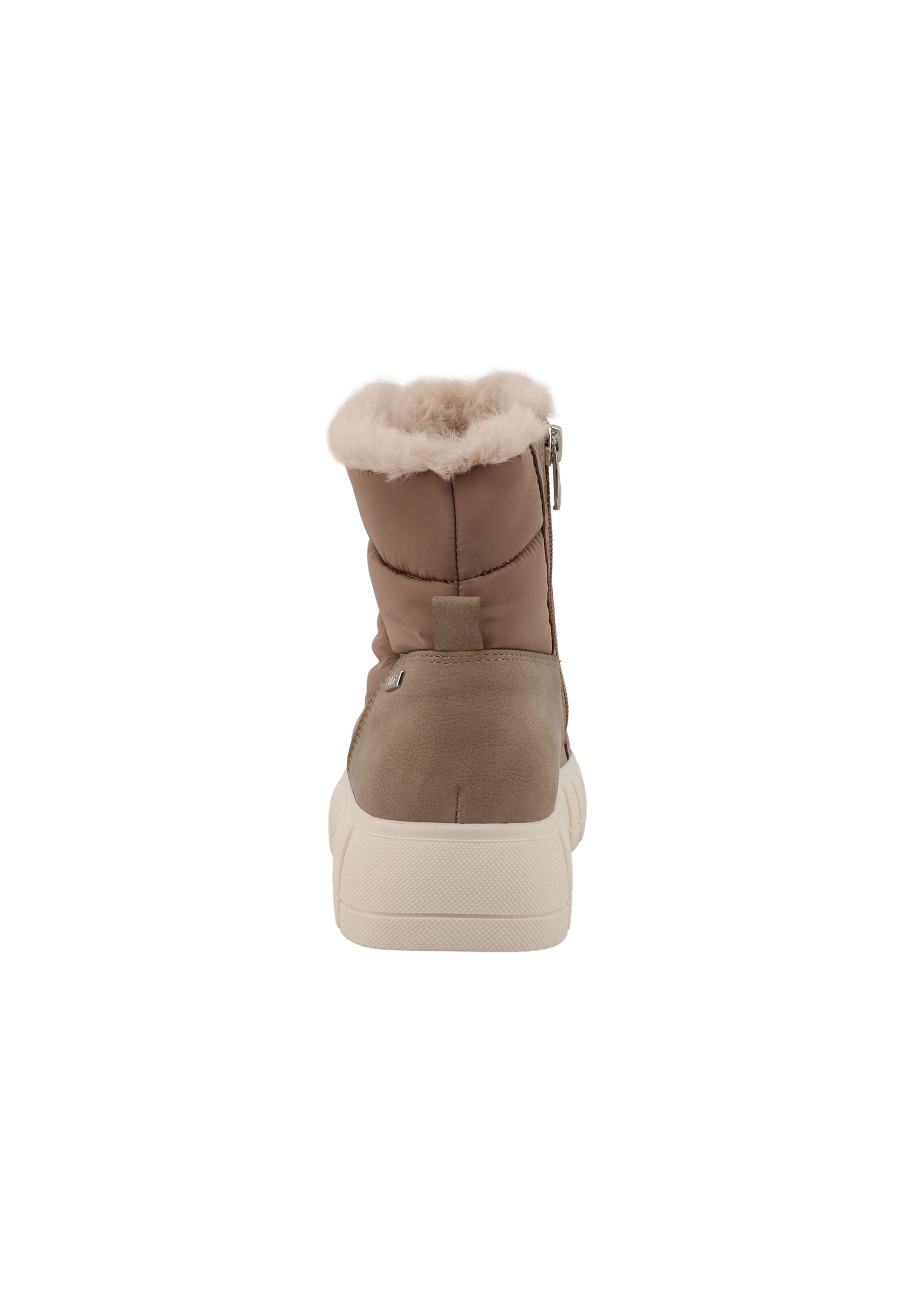 TOM TAILOR Lace-up bootie in Beige
